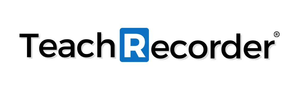 TeachRecorder logo on white background for classroom recording software