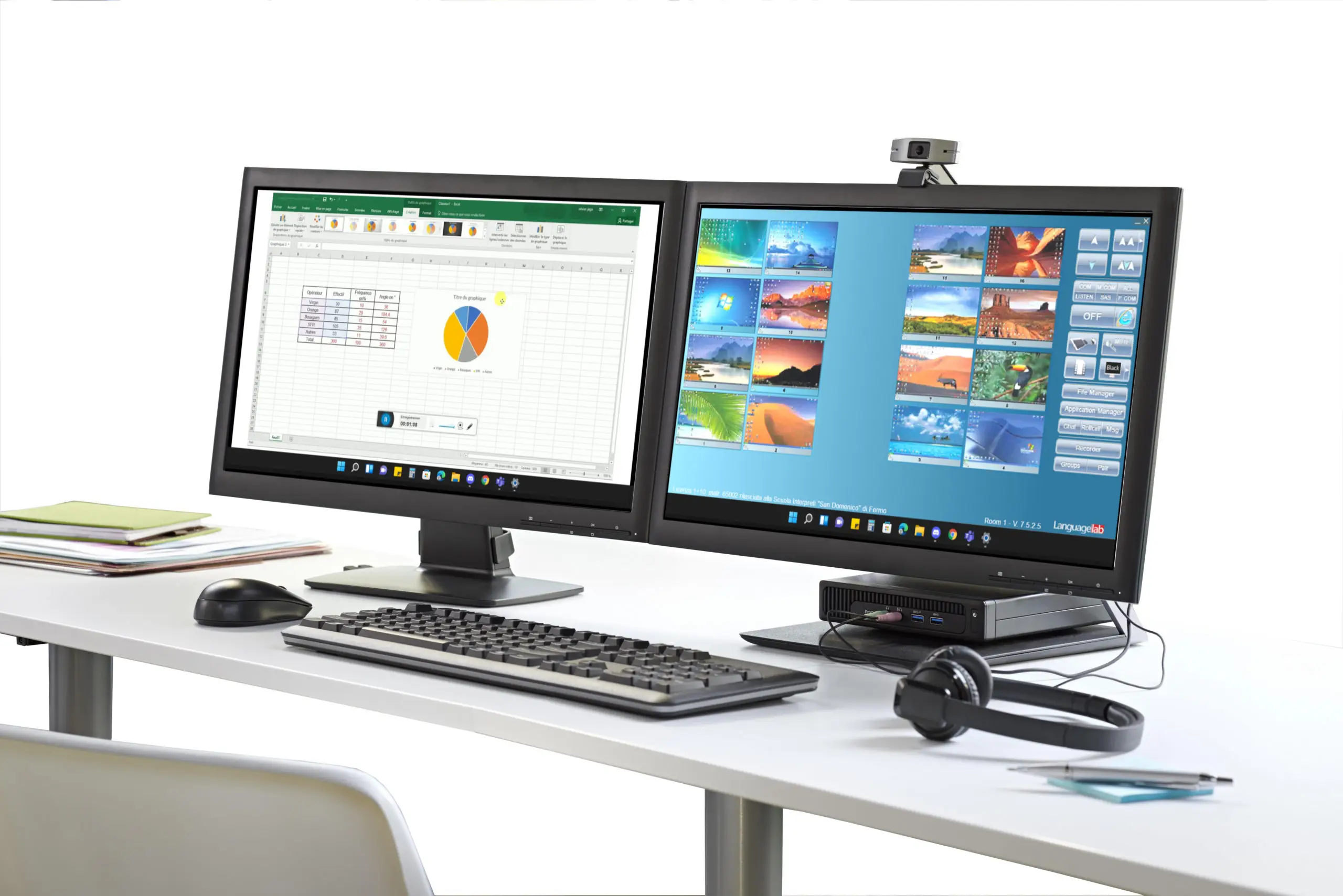 Modern TeachLab digital classroom setup for interactive language learning